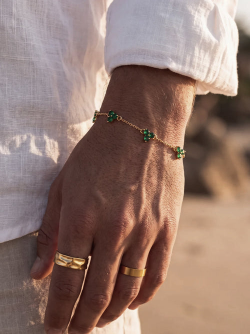 Bracelet FORTUNA Émeraude | Or 18K