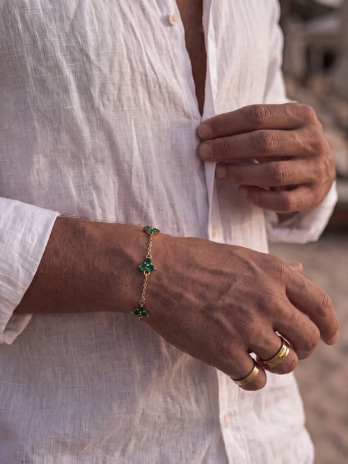 Bracelet FORTUNA Émeraude | Or 18K