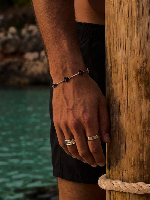 Bracelet FORTUNA Noir | Argent