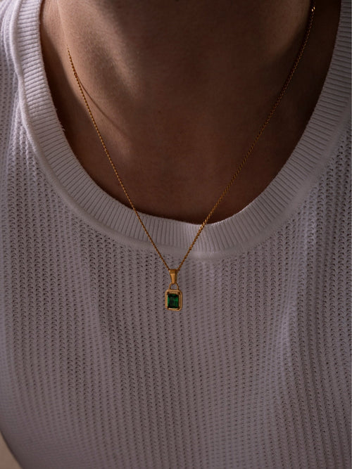 Collier GEMMA Vert | Or 18K