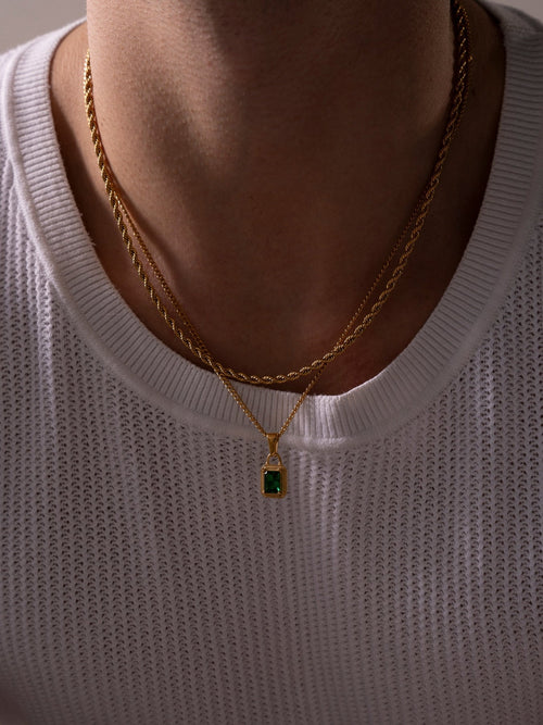 Collier GEMMA Vert | Or 18K