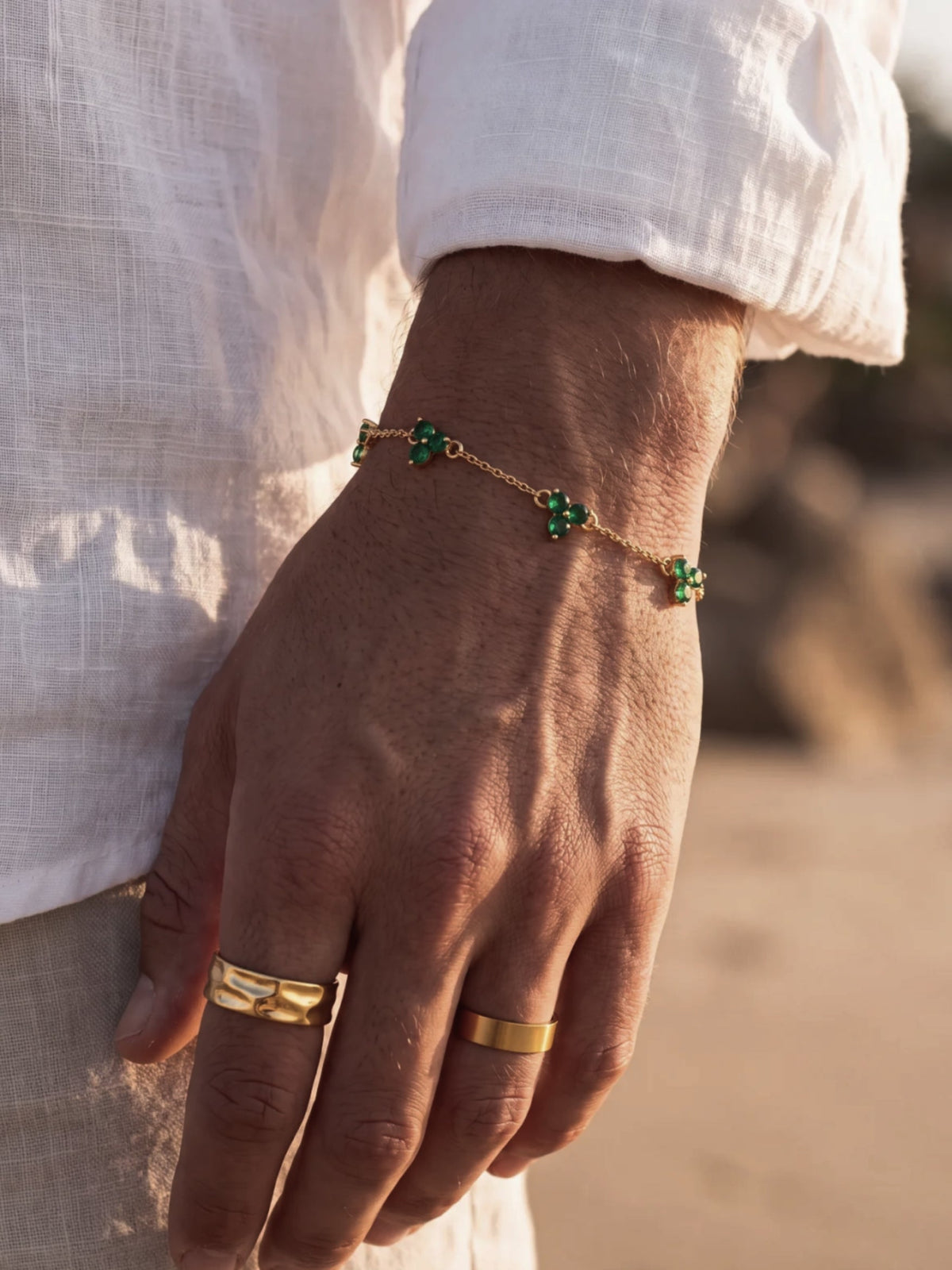 Bracelet FORTUNA Émeraude | Or 18K