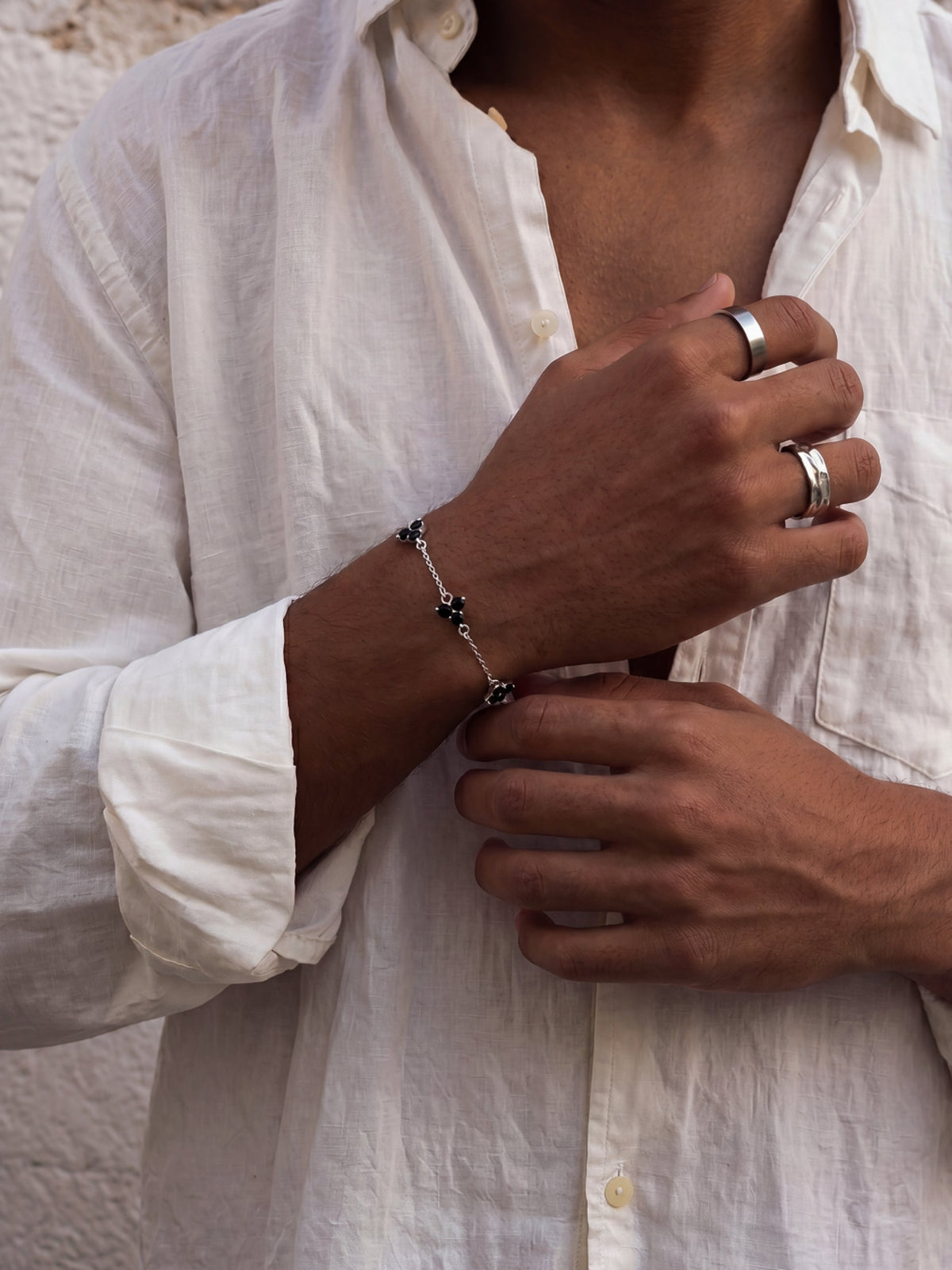 Bracelet FORTUNA Noir | Argent