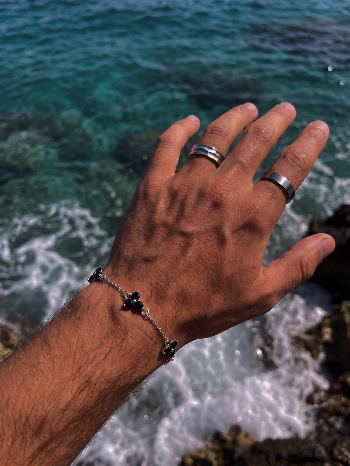 Bracelet FORTUNA Noir | Argent
