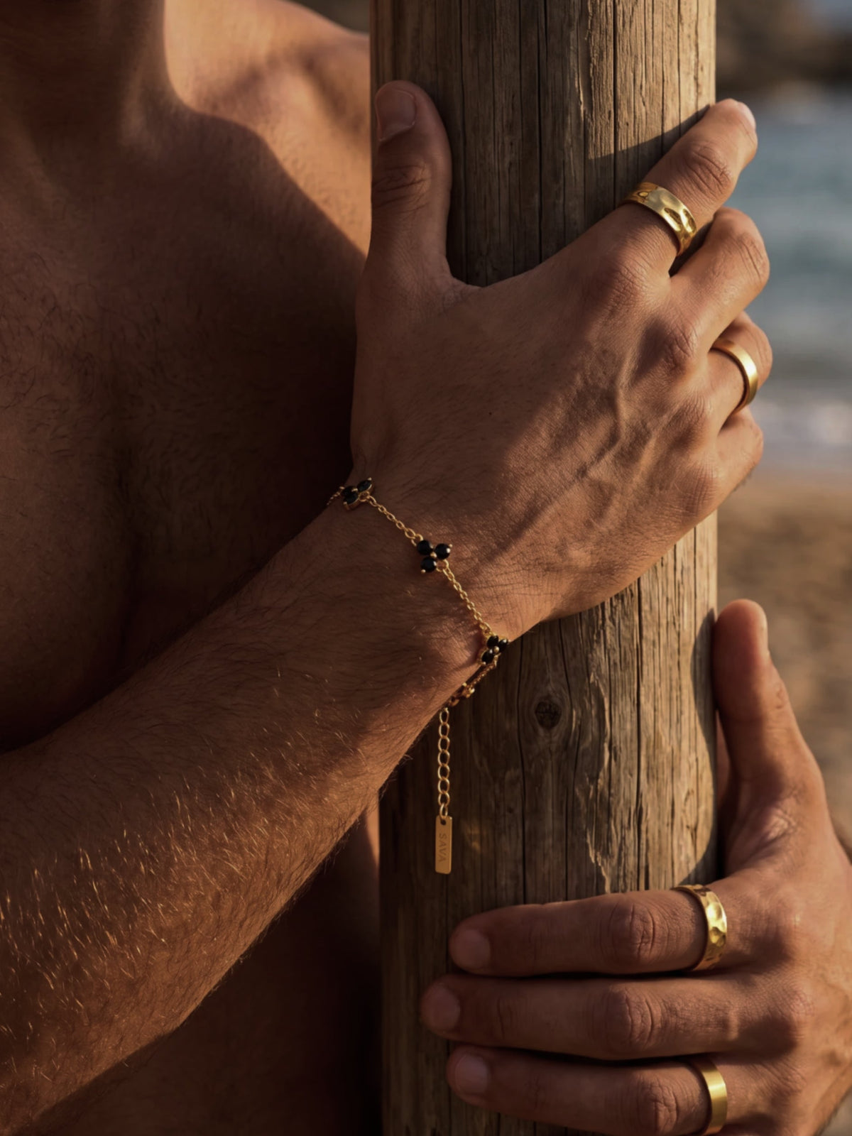 Bracelet FORTUNA Noir | Or 18K