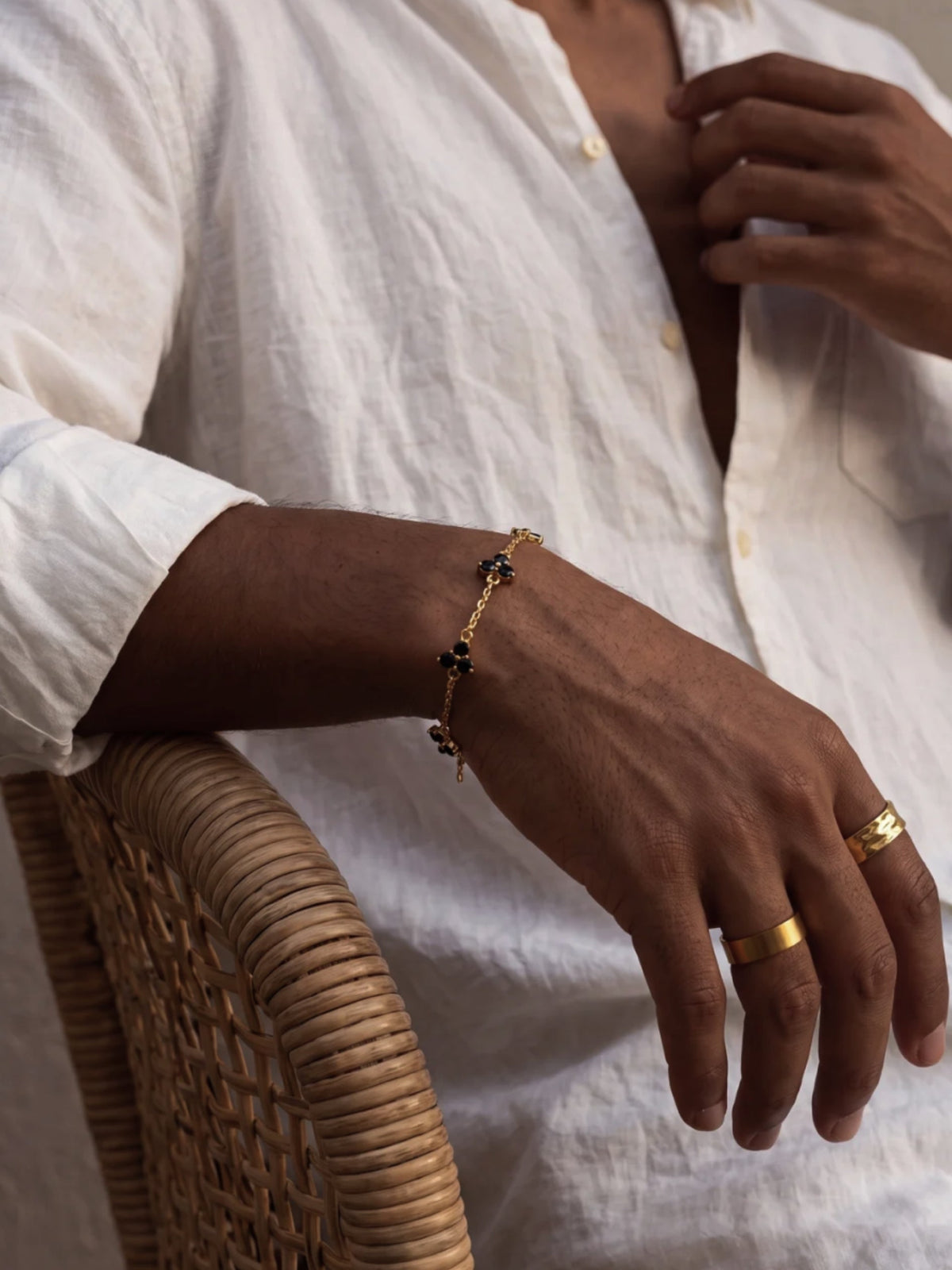 Bracelet FORTUNA Noir | Or 18K