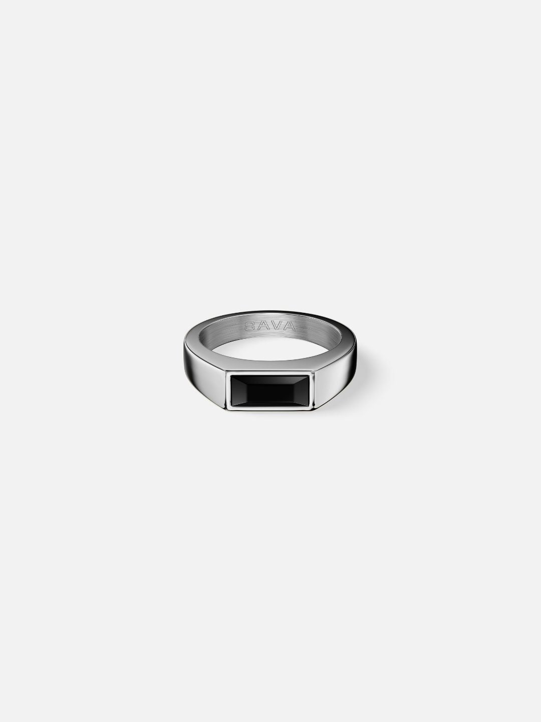 Bague LAGO Noir | Argent