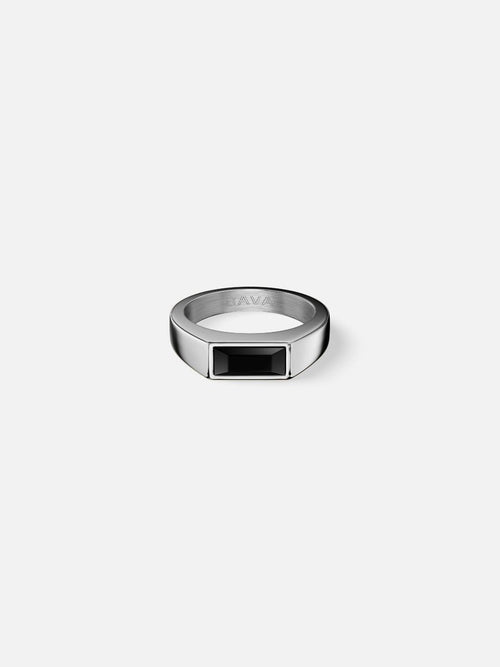 Bague LAGO Noir | Argent